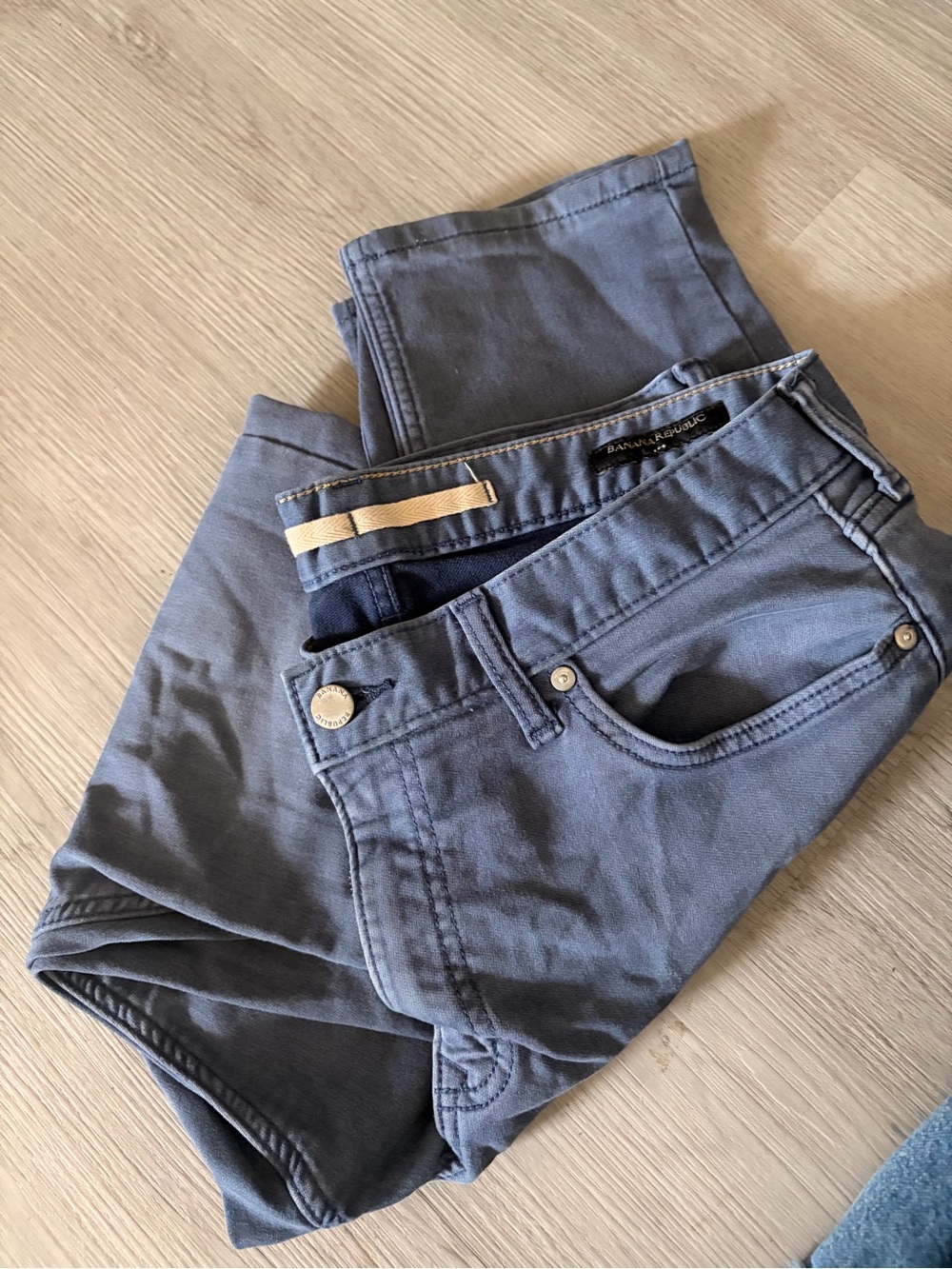 Banana Republic TravelJean Slim Straight Men's Slate Blue Jeans
